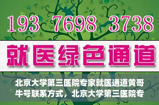 北京大学第三医院专家就医通道黄哥牛号联系方式，北京大学第三医院专家就医通道，黄哥牛号联系方式全解析