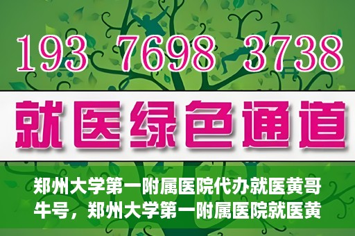 郑州大学第一附属医院代办就医黄哥牛号，郑州大学第一附属医院就医黄哥牛号代办服务解析
