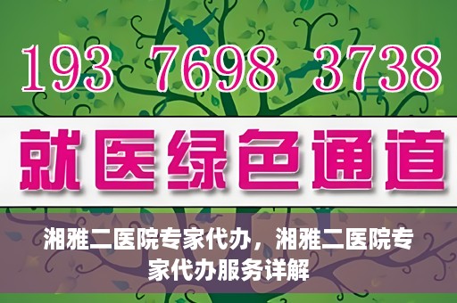 湘雅二医院专家代办，湘雅二医院专家代办服务详解