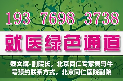 魏文斌-副院长，北京同仁专家黄哥牛号预约联系方式，北京同仁医院副院长魏文斌，专家黄哥牛号预约联系方式揭秘
