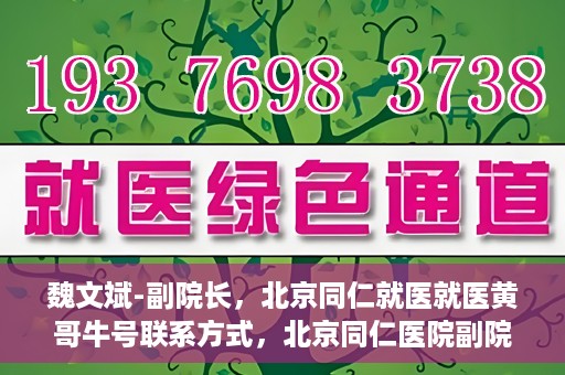 魏文斌-副院长，北京同仁就医就医黄哥牛号联系方式，北京同仁医院副院长魏文斌，就医联系方式与黄哥牛号解析