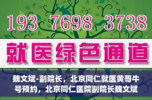 魏文斌-副院长，北京同仁就医黄哥牛号预约，北京同仁医院副院长魏文斌解读黄哥牛号预约就医新策略