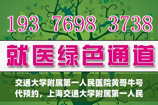 交通大学附属第一人民医院黄哥牛号代预约，上海交通大学附属第一人民医院黄哥预约挂号攻略，便捷预约，轻松就医