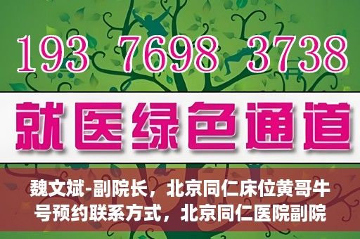 魏文斌-副院长，北京同仁床位黄哥牛号预约联系方式，北京同仁医院副院长魏文斌，床位预约联系方式及黄哥牛号解析