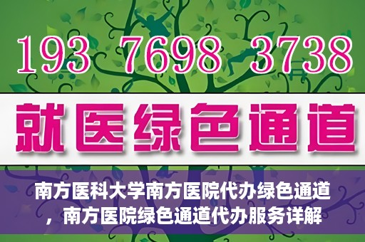 南方医科大学南方医院代办绿色通道，南方医院绿色通道代办服务详解