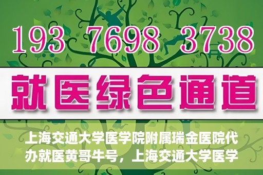 上海交通大学医学院附属瑞金医院代办就医黄哥牛号，上海交通大学医学院附属瑞金医院就医黄哥牛号代办服务解析