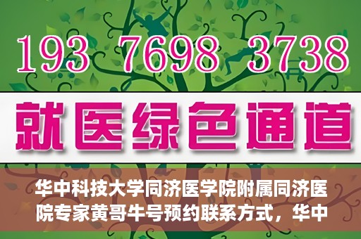 华中科技大学同济医学院附属同济医院专家黄哥牛号预约联系方式，华中科技大学同济医院黄哥牛专家号预约指南及联系方式