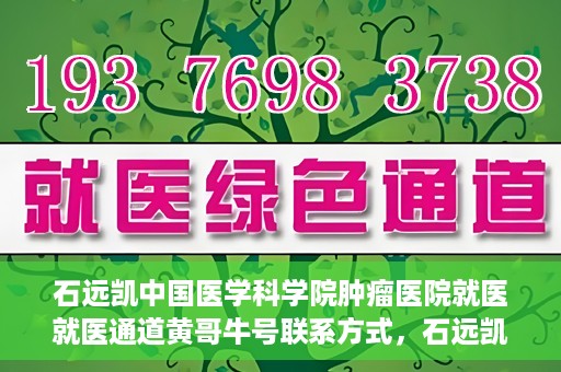石远凯中国医学科学院肿瘤医院就医就医通道黄哥牛号联系方式，石远凯领衔的中国医学科学院肿瘤医院就医通道，黄哥牛号联系方式全解析