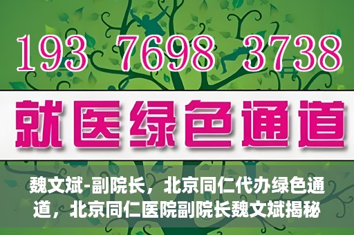 魏文斌-副院长，北京同仁代办绿色通道，北京同仁医院副院长魏文斌揭秘绿色通道代办服务