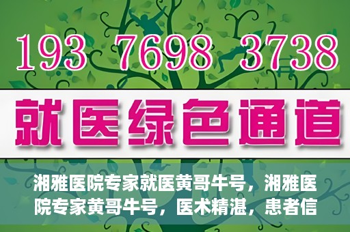 湘雅医院专家就医黄哥牛号，湘雅医院专家黄哥牛号，医术精湛，患者信赖的权威就医之选
