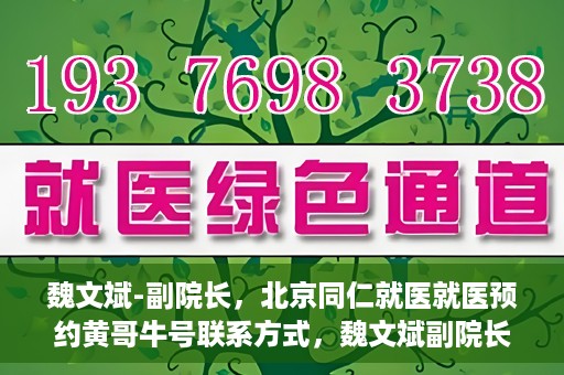 魏文斌-副院长，北京同仁就医就医预约黄哥牛号联系方式，魏文斌副院长与北京同仁医院预约就医秘籍，黄哥牛号联系方式揭秘