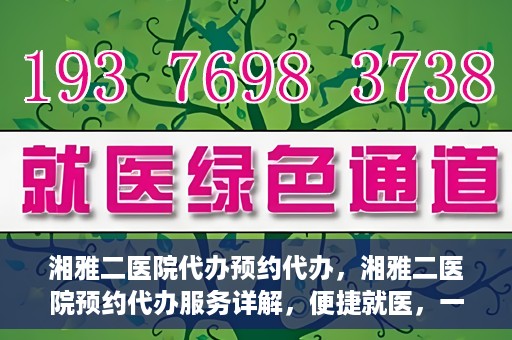 湘雅二医院代办预约代办，湘雅二医院预约代办服务详解，便捷就医，一键预约代办体验