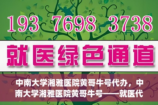 中南大学湘雅医院黄哥牛号代办，中南大学湘雅医院黄哥牛号——就医代办服务详解