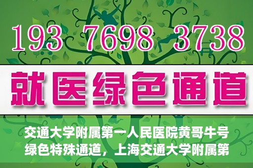 交通大学附属第一人民医院黄哥牛号绿色特殊通道，上海交通大学附属第一人民医院黄哥牛号，绿色特殊通道开启健康之门