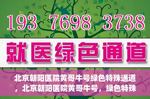 北京朝阳医院黄哥牛号绿色特殊通道，北京朝阳医院黄哥牛号，绿色特殊通道开启健康之门
