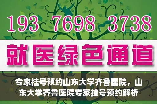 专家挂号预约山东大学齐鲁医院，山东大学齐鲁医院专家挂号预约解析