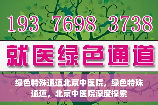 绿色特殊通道北京中医院，绿色特殊通道，北京中医院深度探索