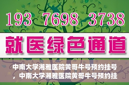 中南大学湘雅医院黄哥牛号预约挂号，中南大学湘雅医院黄哥牛号预约挂号攻略，轻松挂号，无忧就医体验