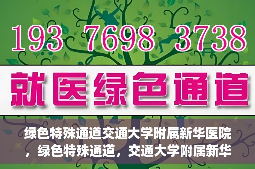 绿色特殊通道交通大学附属新华医院，绿色特殊通道，交通大学附属新华医院的探索与实践