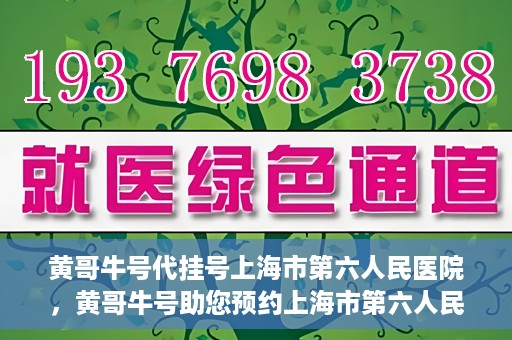 黄哥牛号代挂号上海市第六人民医院，黄哥牛号助您预约上海市第六人民医院挂号服务