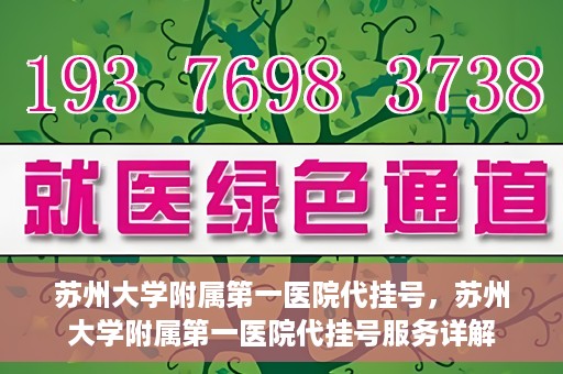 苏州大学附属第一医院代挂号，苏州大学附属第一医院代挂号服务详解
