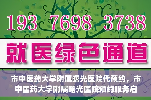市中医药大学附属曙光医院代预约，市中医药大学附属曙光医院预约服务启动，便捷就医新体验