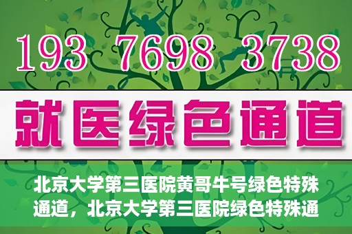 北京大学第三医院黄哥牛号绿色特殊通道，北京大学第三医院绿色特殊通道，黄哥牛号的探索与实践