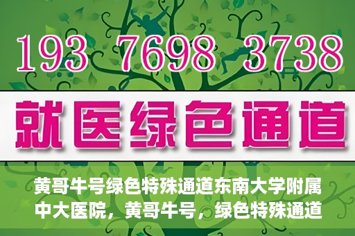 黄哥牛号绿色特殊通道东南大学附属中大医院，黄哥牛号，绿色特殊通道下的中大医院探索