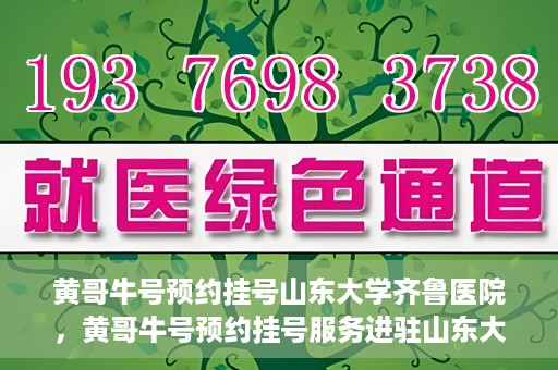 黄哥牛号预约挂号山东大学齐鲁医院，黄哥牛号预约挂号服务进驻山东大学齐鲁医院