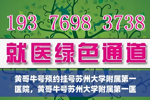 黄哥牛号预约挂号苏州大学附属第一医院，黄哥牛号苏州大学附属第一医院预约挂号攻略