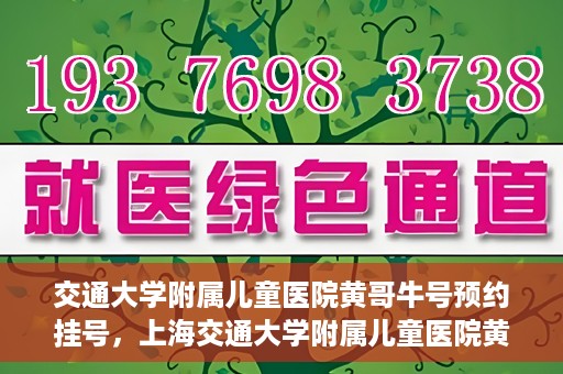 交通大学附属儿童医院黄哥牛号预约挂号，上海交通大学附属儿童医院黄哥牛儿科专家预约挂号攻略