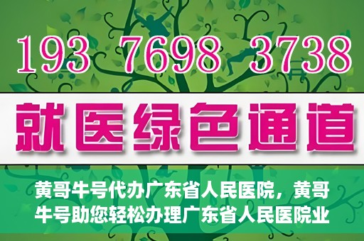 黄哥牛号代办广东省人民医院，黄哥牛号助您轻松办理广东省人民医院业务手续