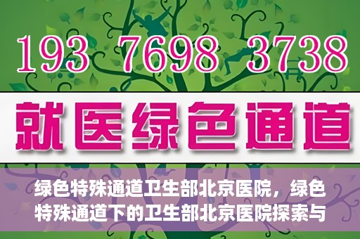 绿色特殊通道卫生部北京医院，绿色特殊通道下的卫生部北京医院探索与实践