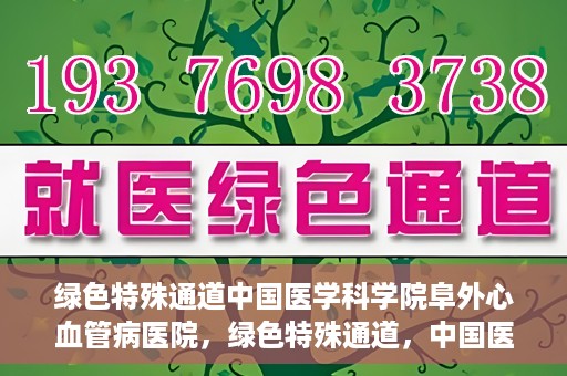 绿色特殊通道中国医学科学院阜外心血管病医院，绿色特殊通道，中国医学科学院阜外心血管病医院的探索与实践
