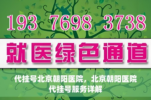 代挂号北京朝阳医院，北京朝阳医院代挂号服务详解