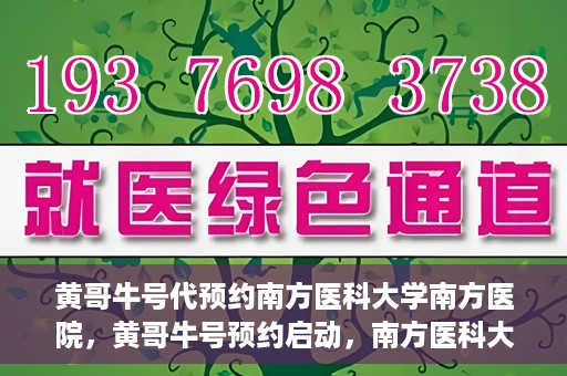 黄哥牛号代预约南方医科大学南方医院，黄哥牛号预约启动，南方医科大学南方医院火热预约中