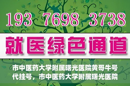 市中医药大学附属曙光医院黄哥牛号代挂号，市中医药大学附属曙光医院黄哥牛号代挂号服务解析