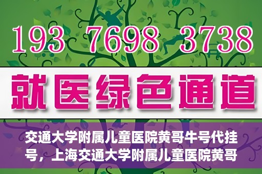 交通大学附属儿童医院黄哥牛号代挂号，上海交通大学附属儿童医院黄哥牛号代挂号攻略