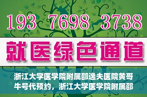 浙江大学医学院附属邵逸夫医院黄哥牛号代预约，浙江大学医学院附属邵逸夫医院黄哥牛号预约服务解析