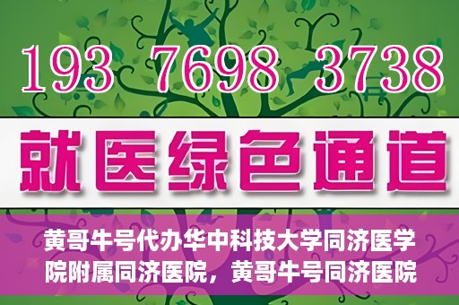 黄哥牛号代办华中科技大学同济医学院附属同济医院，黄哥牛号同济医院代办服务，专业助力就医无忧！