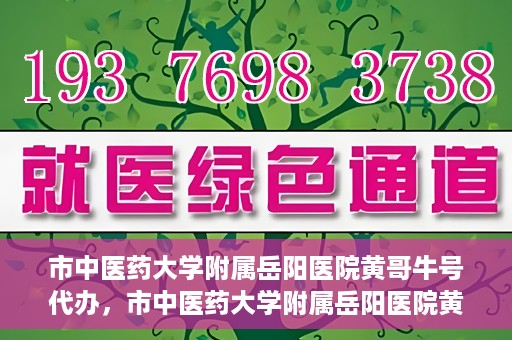 市中医药大学附属岳阳医院黄哥牛号代办，市中医药大学附属岳阳医院黄哥牛号代办，一站式医疗服务的信赖之选