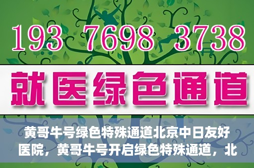 黄哥牛号绿色特殊通道北京中日友好医院，黄哥牛号开启绿色特殊通道，北京中日友好医院助力健康之路