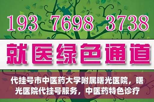 代挂号市中医药大学附属曙光医院，曙光医院代挂号服务，中医药特色诊疗体验之旅