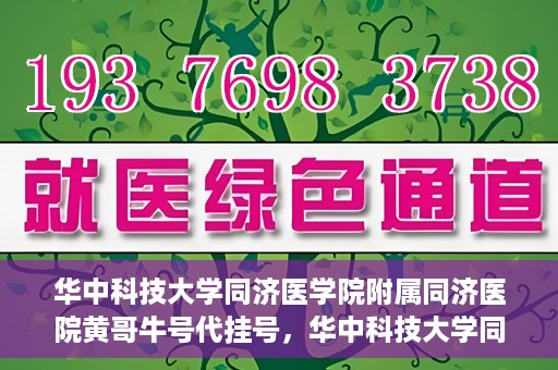 华中科技大学同济医学院附属同济医院黄哥牛号代挂号，华中科技大学同济医院黄哥牛号代挂号背后的故事