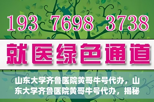 山东大学齐鲁医院黄哥牛号代办，山东大学齐鲁医院黄哥牛号代办，揭秘背后的故事与真相