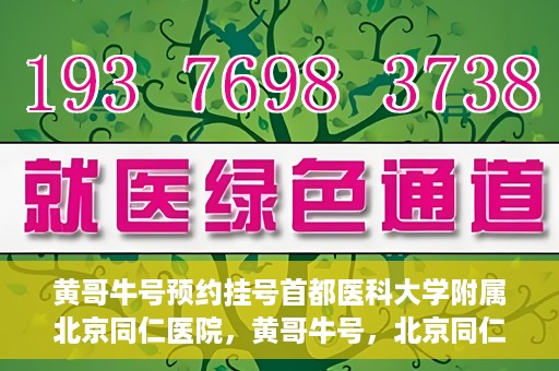 黄哥牛号预约挂号首都医科大学附属北京同仁医院，黄哥牛号，北京同仁医院预约挂号攻略