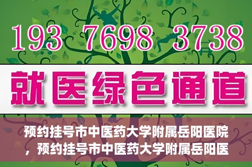 预约挂号市中医药大学附属岳阳医院，预约挂号市中医药大学附属岳阳医院，一站式便捷医疗体验等你来享！