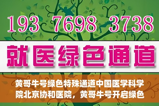 黄哥牛号绿色特殊通道中国医学科学院北京协和医院，黄哥牛号开启绿色特殊通道，北京协和医院助力健康中国行