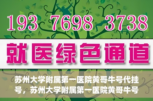 苏州大学附属第一医院黄哥牛号代挂号，苏州大学附属第一医院黄哥牛号代挂号服务解析