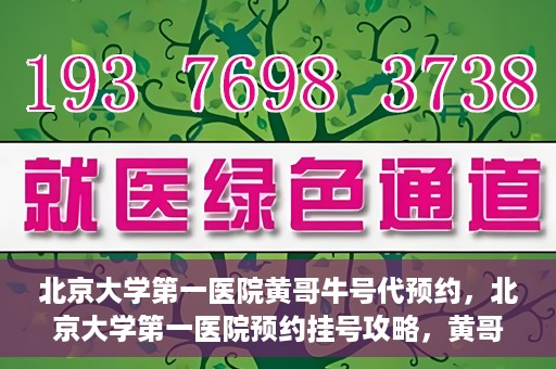 北京大学第一医院黄哥牛号代预约，北京大学第一医院预约挂号攻略，黄哥牛号预约详解